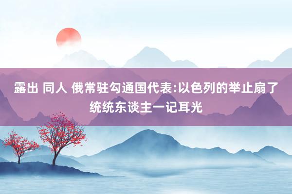 露出 同人 俄常驻勾通国代表:以色列的举止扇了统统东谈主一记耳光