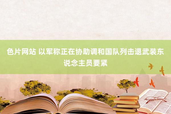色片网站 以军称正在协助调和国队列击退武装东说念主员要紧
