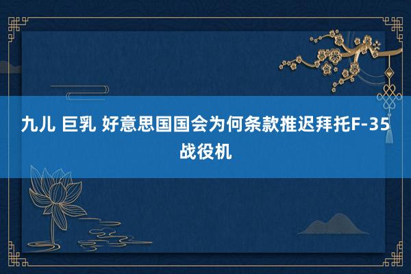九儿 巨乳 好意思国国会为何条款推迟拜托F-35战役机