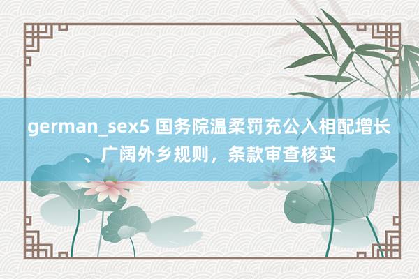 german_sex5 国务院温柔罚充公入相配增长、广阔外乡规则，条款审查核实