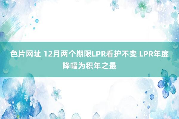 色片网址 12月两个期限LPR看护不变 LPR年度降幅为积年之最