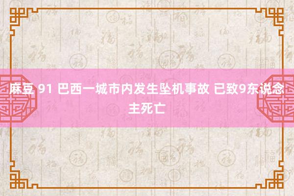 麻豆 91 巴西一城市内发生坠机事故 已致9东说念主死亡
