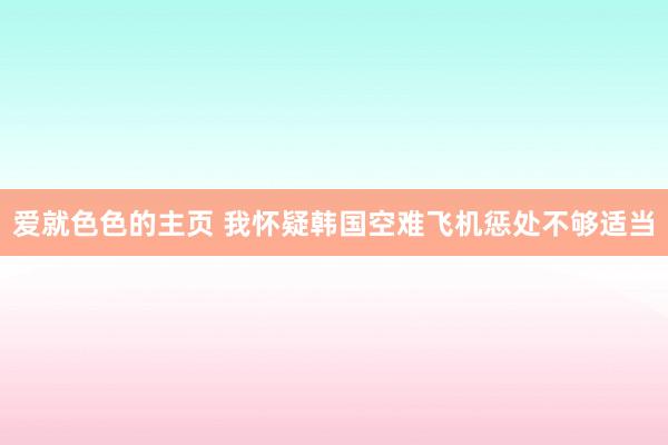 爱就色色的主页 我怀疑韩国空难飞机惩处不够适当