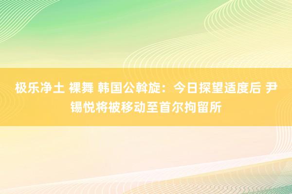 极乐净土 裸舞 韩国公斡旋：今日探望适度后 尹锡悦将被移动至首尔拘留所
