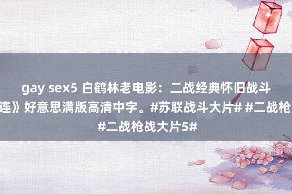 gay sex5 白鹤林老电影：二战经典怀旧战斗片《猛犬连》好意思满版高清中字。#苏联战斗大片# #二战枪战大片5#