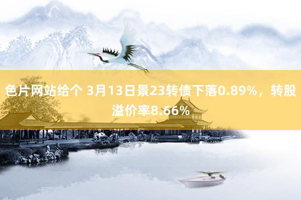 色片网站给个 3月13日景23转债下落0.89%，转股溢价率8.66%