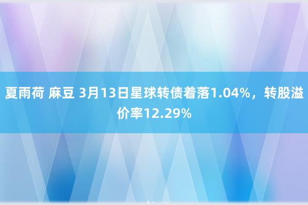 夏雨荷 麻豆 3月13日星球转债着落1.04%，转股溢价率12.29%