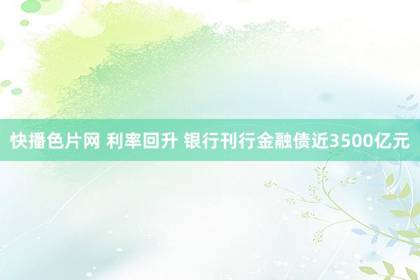 快播色片网 利率回升 银行刊行金融债近3500亿元