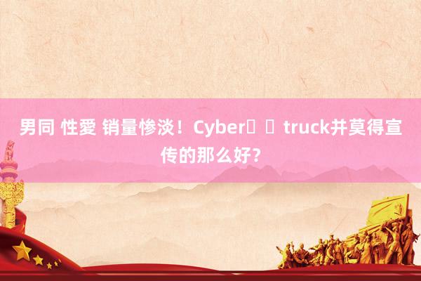 男同 性愛 销量惨淡！Cyber​​truck并莫得宣传的那么好？