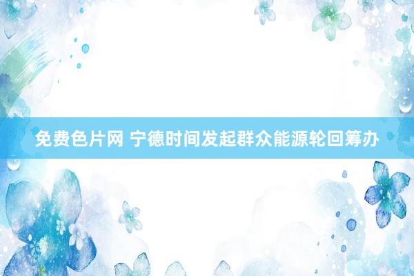 免费色片网 宁德时间发起群众能源轮回筹办