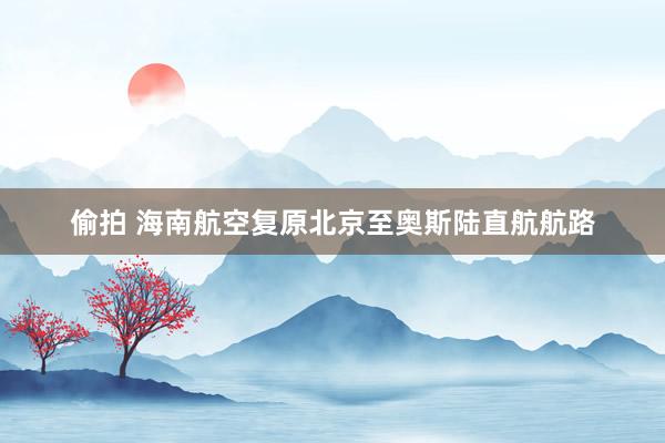 偷拍 海南航空复原北京至奥斯陆直航航路