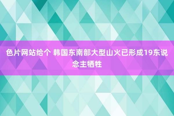 色片网站给个 韩国东南部大型山火已形成19东说念主牺牲