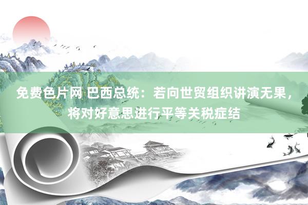 免费色片网 巴西总统：若向世贸组织讲演无果，将对好意思进行平等关税症结
