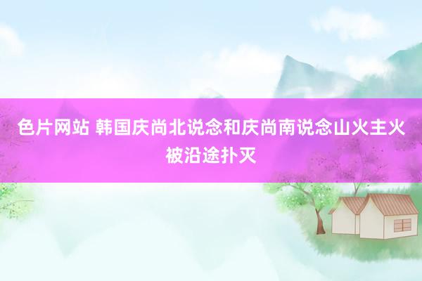 色片网站 韩国庆尚北说念和庆尚南说念山火主火被沿途扑灭