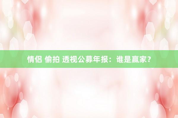 情侣 偷拍 透视公募年报：谁是赢家？