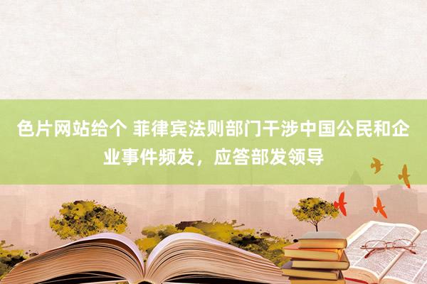 色片网站给个 菲律宾法则部门干涉中国公民和企业事件频发，应答部发领导