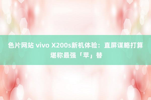 色片网站 vivo X200s新机体验：直屏谋略打算 堪称最强「苹」替