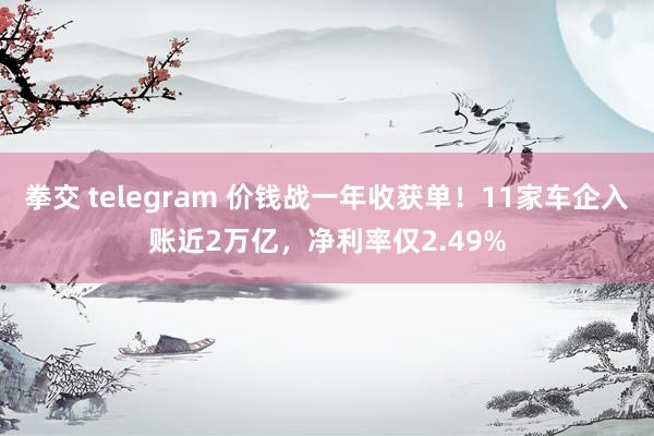 拳交 telegram 价钱战一年收获单！11家车企入账近2万亿，净利率仅2.49%