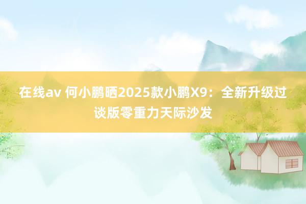 在线av 何小鹏晒2025款小鹏X9：全新升级过谈版零重力天际沙发