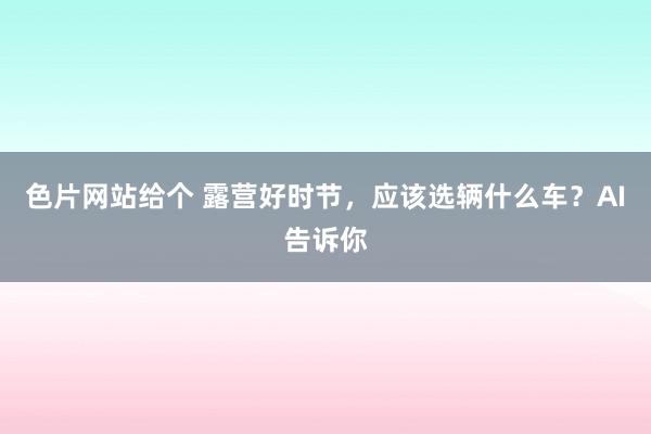 色片网站给个 露营好时节，应该选辆什么车？AI告诉你