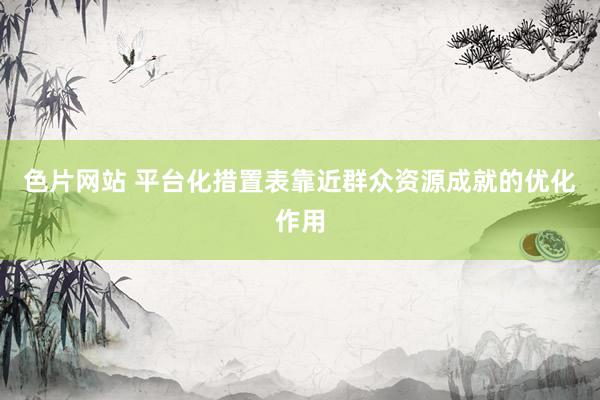 色片网站 平台化措置表靠近群众资源成就的优化作用