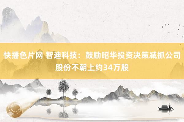 快播色片网 智迪科技：鼓励昭华投资决策减抓公司股份不朝上约34万股
