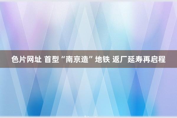 色片网址 首型“南京造”地铁 返厂延寿再启程