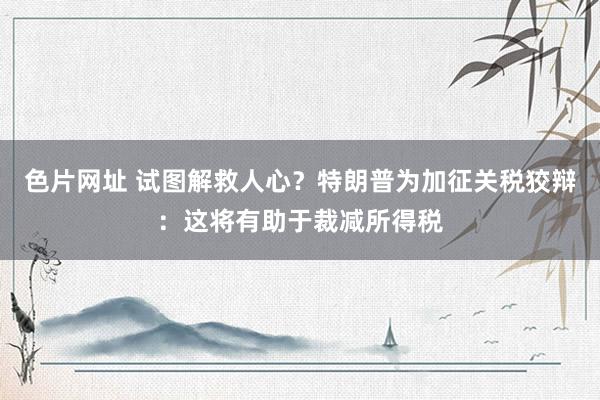 色片网址 试图解救人心？特朗普为加征关税狡辩：这将有助于裁减所得税